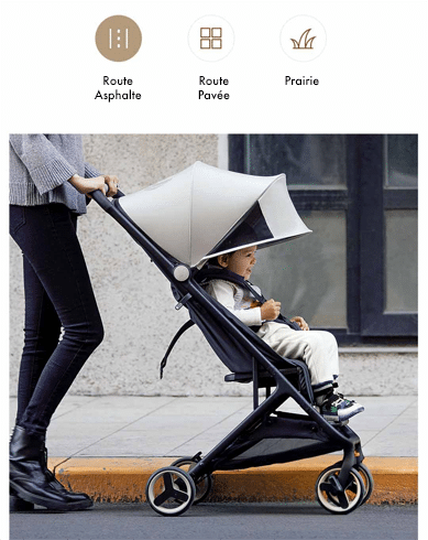 Xiaomi MiTU – poussette pliable multifonctionnel pour bébés – Gris – EAS CI
