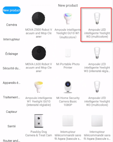 Yeelight Smart Led Bulb W3 (Color) sur serveur France de mi home